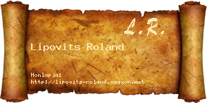 Lipovits Roland névjegykártya