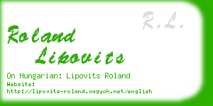 roland lipovits business card